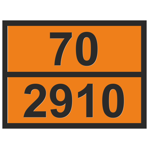 Табличка опасный груз 70-2910 Радиоактивный материал